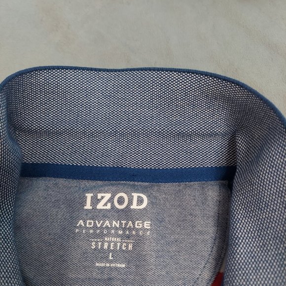 Men's IZOD Red, White and Blue Polo Shirt - Picture 3 of 5